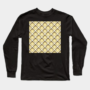 Geometric Pattern, Rhombic  Motif, Monochromatic Coloring Long Sleeve T-Shirt